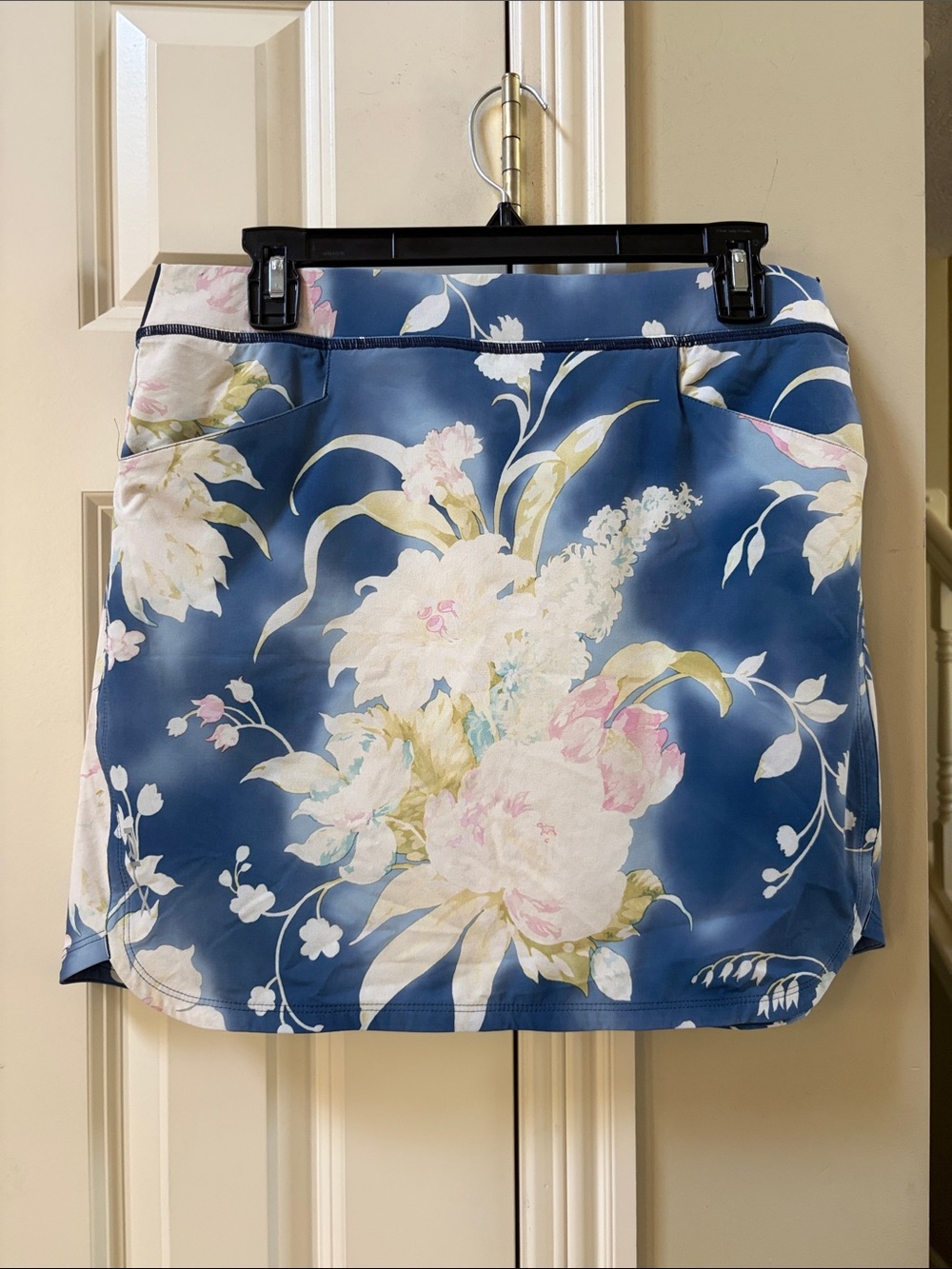 RLX Ralph Lauren Blue Floral Satin Skort
